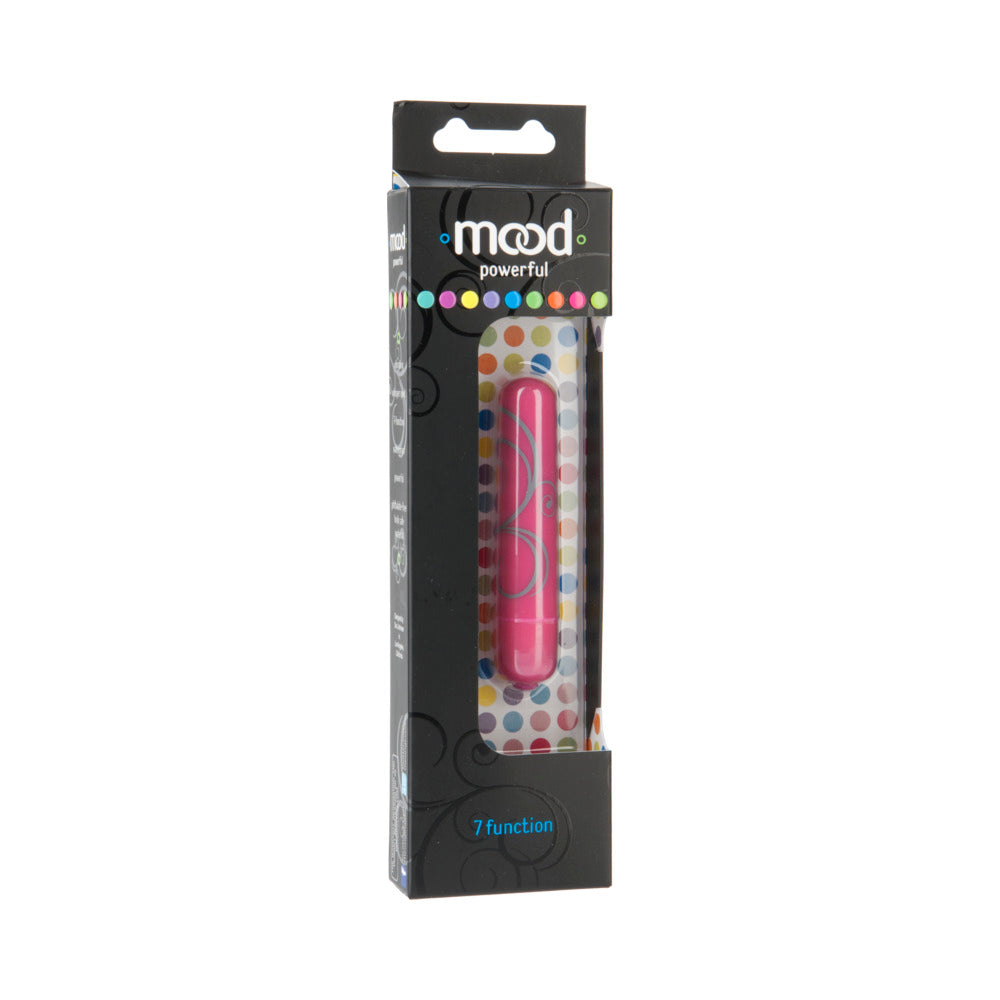 Mood - Powerful - Small Pink 7 function Bullet - Red Garter