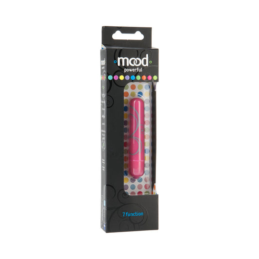 Mood - Powerful - Small Pink 7 function Bullet - Red Garter