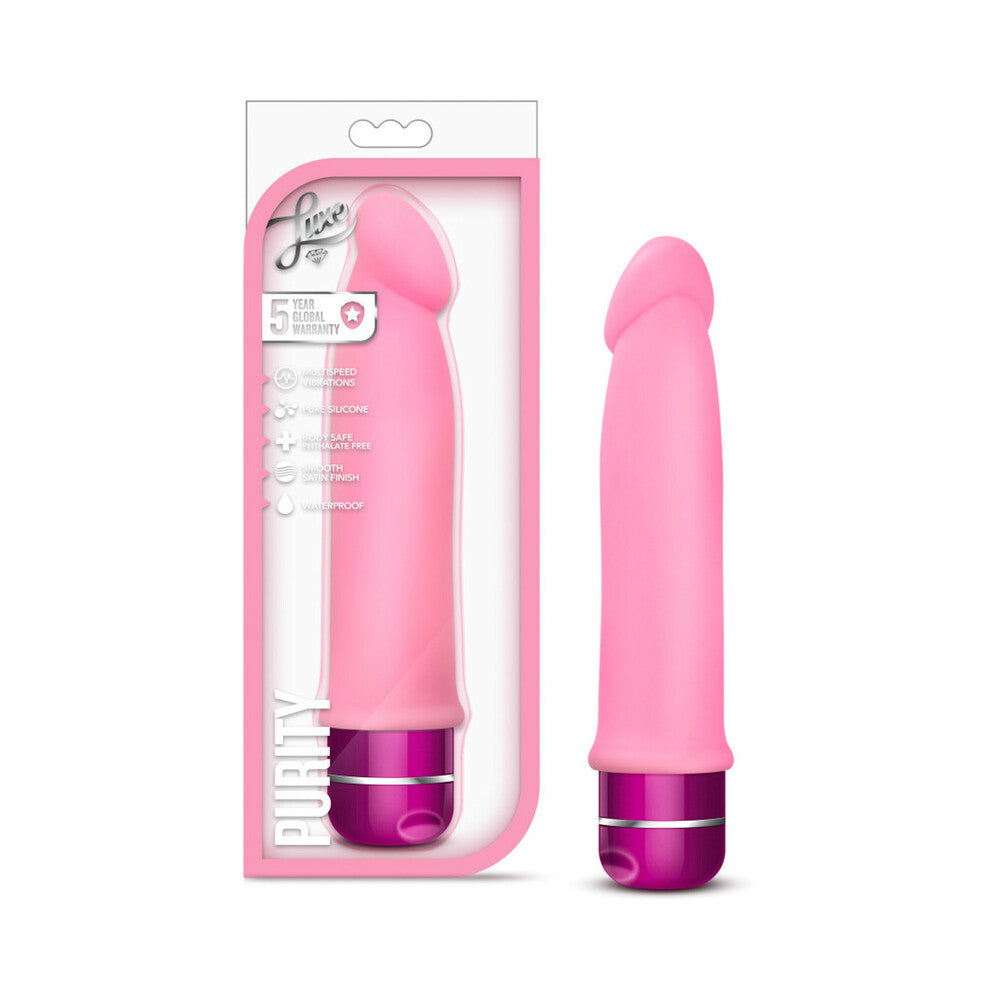 Luxe Purity Silicone Vibrator Pink - Red Garter