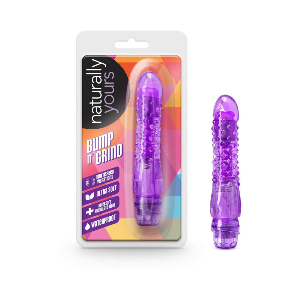 Naturally Yours Bump n'' Grind Textured Slimline Vibrator Purple - Red Garter