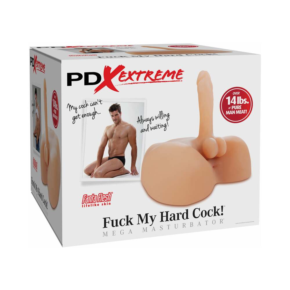 PDX Fuck My Hard Cock! Anal Masturbator With 7 in. Dildo Beige - Red Garter