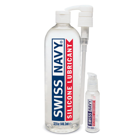 Swiss Navy Silicone Lubricant 32 oz. - Red Garter