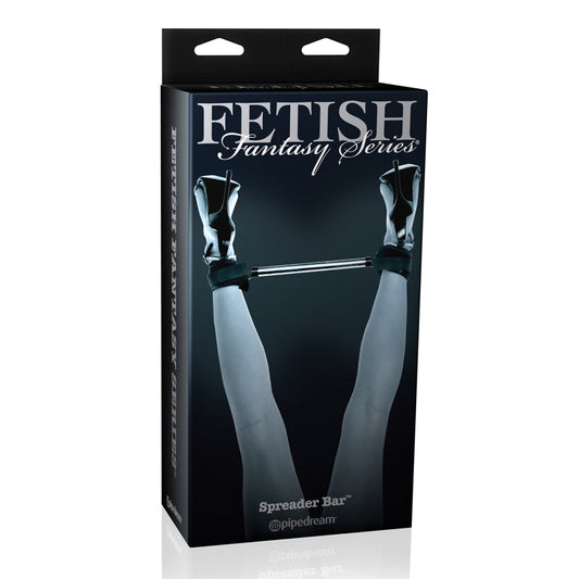 Pipedream Fetish Fantasy Series Limited Edition Adjustable Spreader Bar Black/Silver - Red Garter