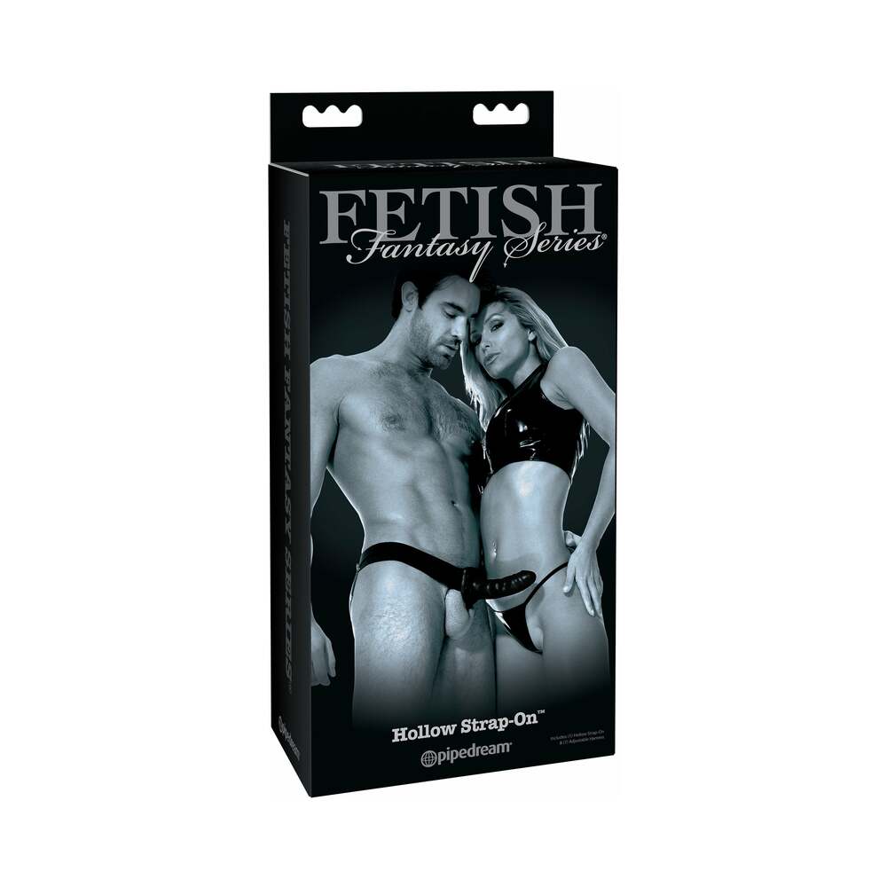 Pipedream Fetish Fantasy Series Limited Edition 6 in. Hollow Strap-On Black - Red Garter