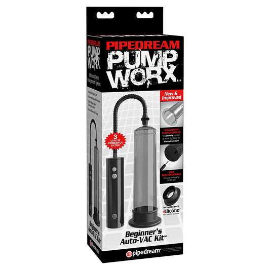 Pipedream Pump Worx Rechargeable Beginner''s Auto-VAC Kit Black - Red Garter