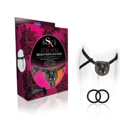 SX For You Adjustable Faux Leather Beginner''s Harness Black - Red Garter