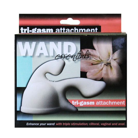 Wand Essentials Tri-Gasm Wand Attachment (White) - Red Garter