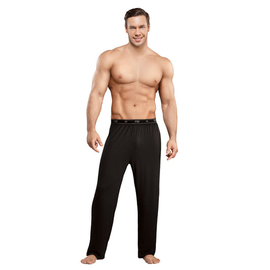 Male Power Bamboo Lounge Pant Black Large - Red Garter