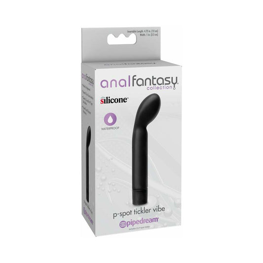 Pipedream Anal Fantasy Collection Silicone P-Spot Tickler Vibe Black - Red Garter