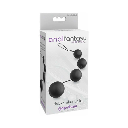 Pipedream Anal Fantasy Collection Deluxe Vibro Balls Black - Red Garter