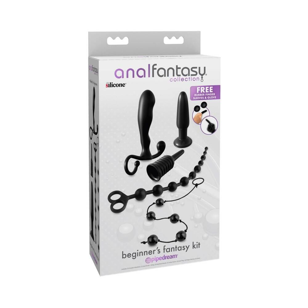 Pipedream Anal Fantasy Collection 5-Piece Beginner''s Fantasy Kit Black - Red Garter