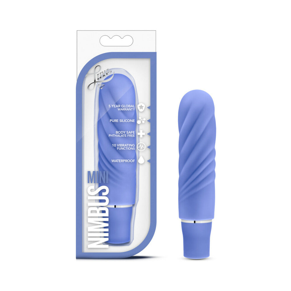 Blush Luxe Nimbus Mini Silicone Vibrator Periwinkle - Red Garter