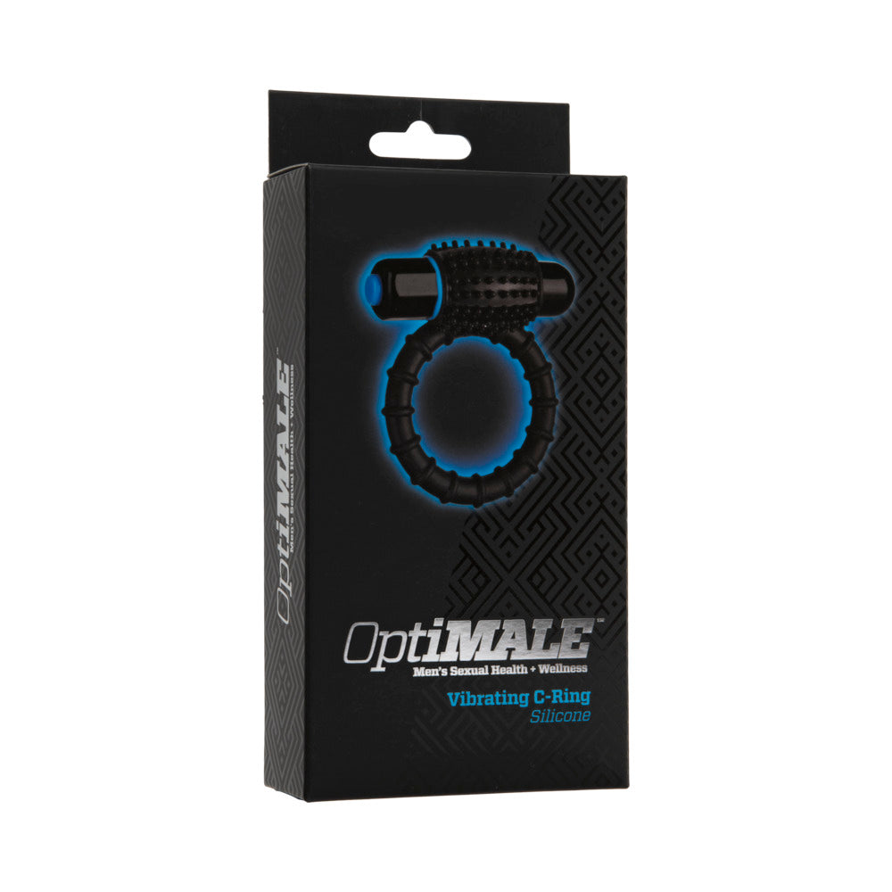 OptiMALE – Vibrating C-Ring Black - Red Garter