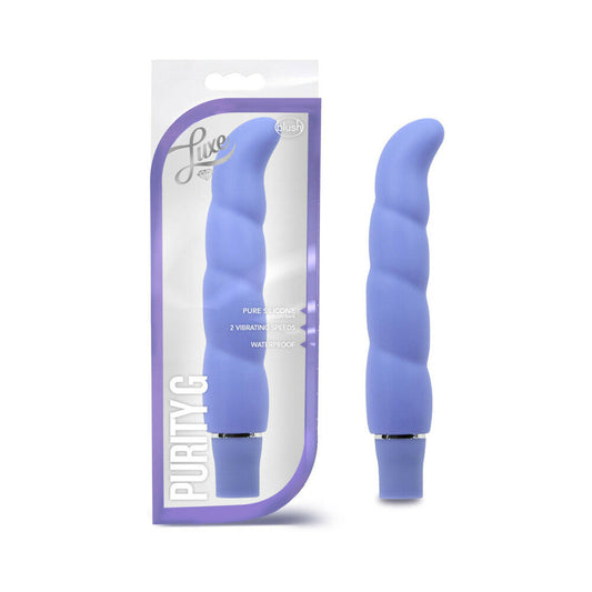Blush Luxe Purity G Silicone Slimline G-Spot Vibrator Periwinkle - Red Garter