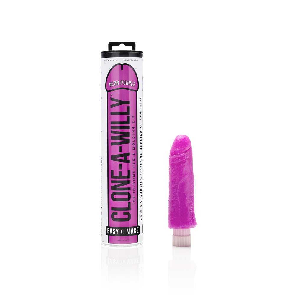Clone-A-Willy DIY Vibrating Dildo Kit Neon Purple - Red Garter
