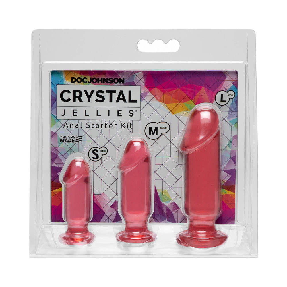 Crystal Jellies – Anal Starter Kit Pink - Red Garter