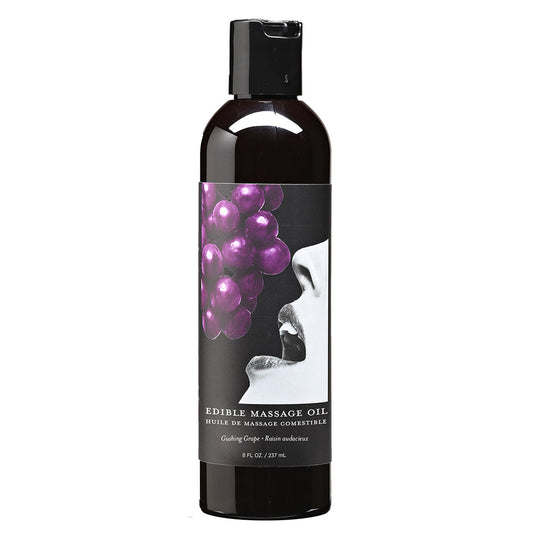 Earthly Body Edible Massage Oil Grape 8oz. - Red Garter