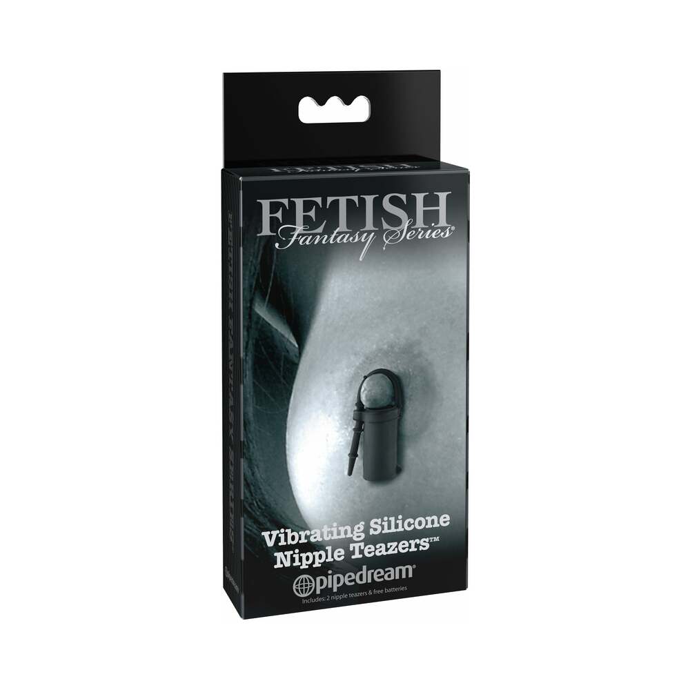 Pipedream Fetish Fantasy Series Limited Edition Vibrating Silicone Nipple Teazers Black - Red Garter