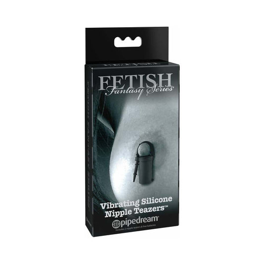 Pipedream Fetish Fantasy Series Limited Edition Vibrating Silicone Nipple Teazers Black - Red Garter