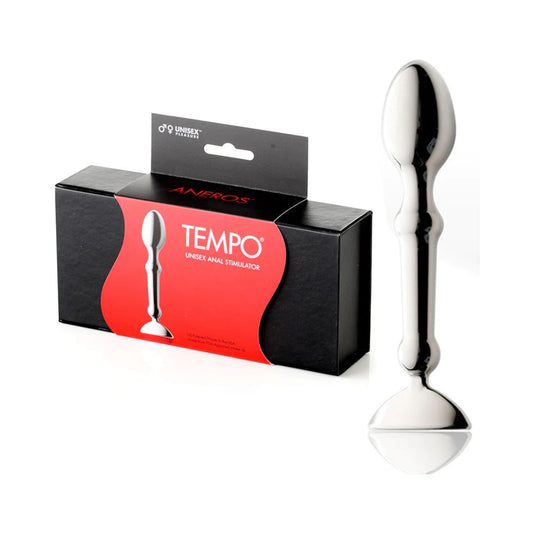 Aneros Tempo Stainless Steel Unisex Anal Stimulator - Red Garter