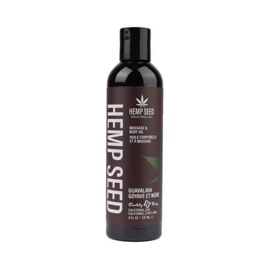 Earthly Body Hemp Seed Massage Oil Guavalava 8 oz. - Red Garter