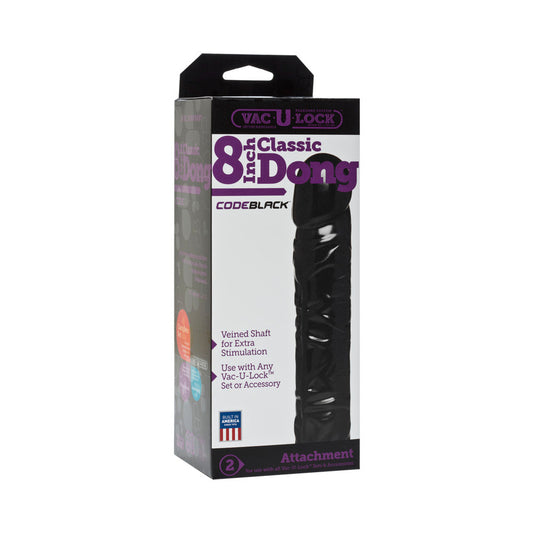 Vac-U-Lock - 8in Classic Dong CODEBLACK - Red Garter
