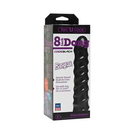 Vac-U-Lock - 8in Dong - Raging Hard-Ons CODEBLACK - Red Garter