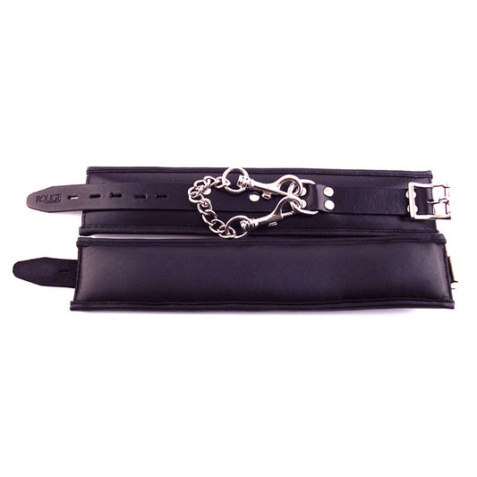 Rouge Padded Ankle Cuffs Black - Red Garter