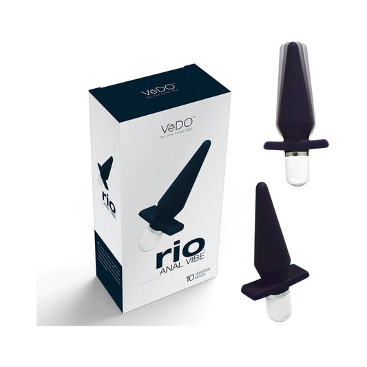 VeDO Rio Anal Vibe Just Black - Red Garter