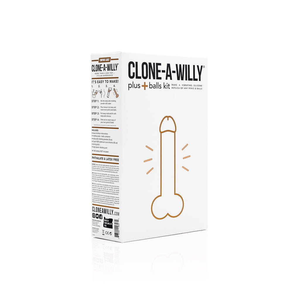 Clone-A-Willy Plus with Balls Light Skin Tone - Red Garter