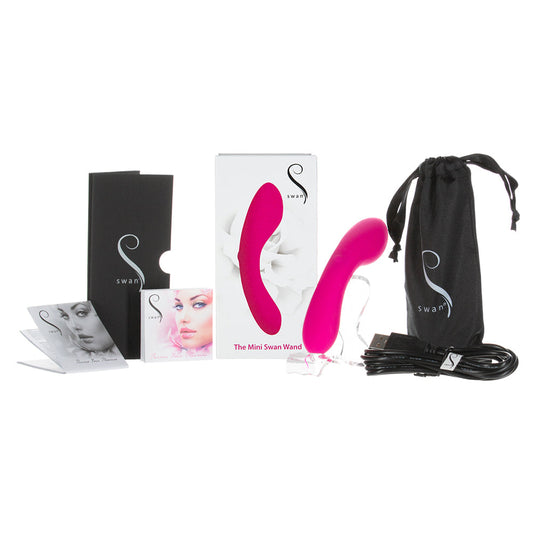 Swan Mini Massager Wand Pink - Red Garter
