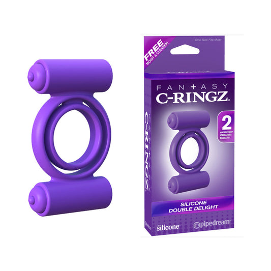 Pipedream Fantasy C-Ringz Ironman Duo-Ring Cockring & Ballstretcher Black - Red Garter