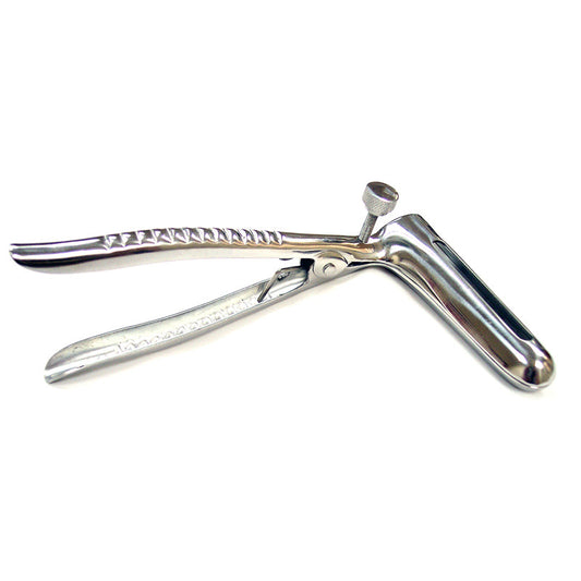 Stainless Steel Anal Speculum - Red Garter