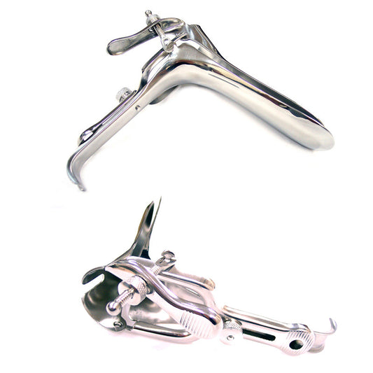 Stainless Steel Vaginal Speculum - Red Garter