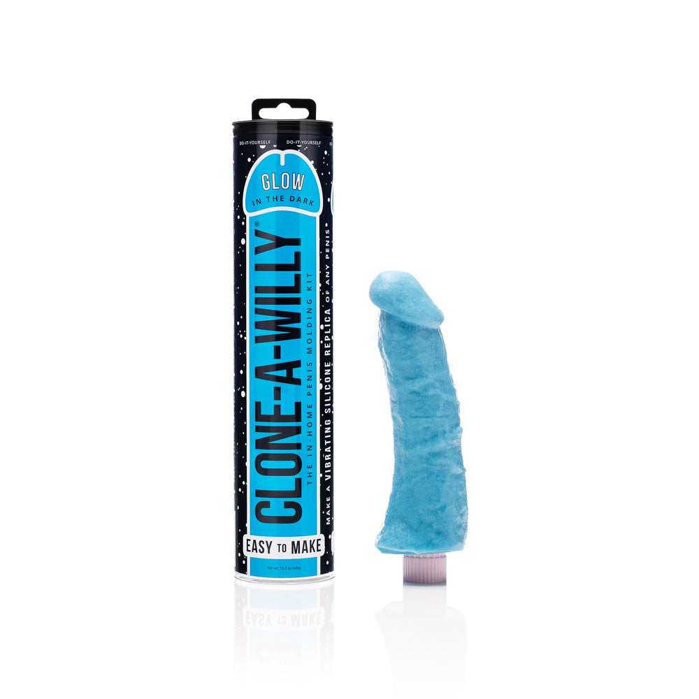 Clone-A-Willy DIY Vibrating Dildo Kit Glow-in-the-Dark Blue - Red Garter