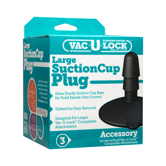 Vac-U-Lock - Large Black Suction Cup Plug Black - Red Garter
