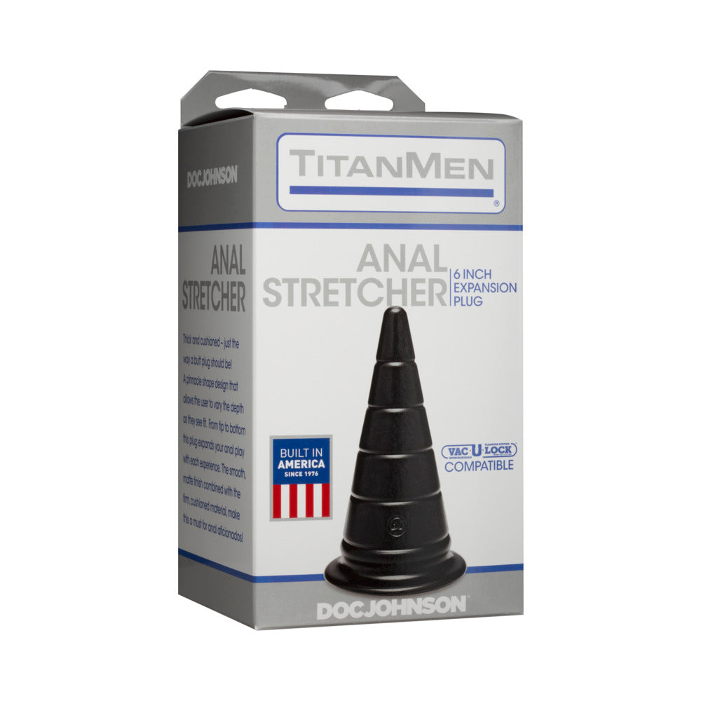 TitanMen - Anal Stretcher - 6 inches Black - Red Garter