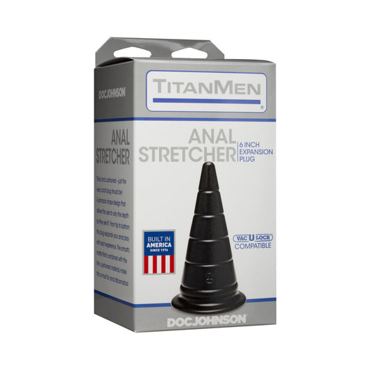 TitanMen - Anal Stretcher - 6 inches Black - Red Garter