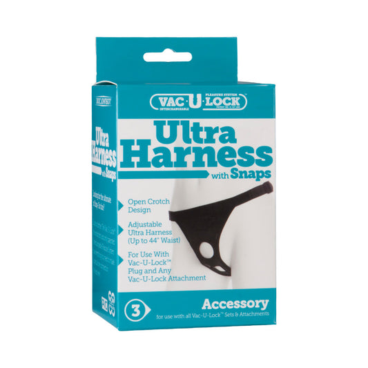 Vac-U-Lock - Ultra Harness - With Snaps Black - Red Garter