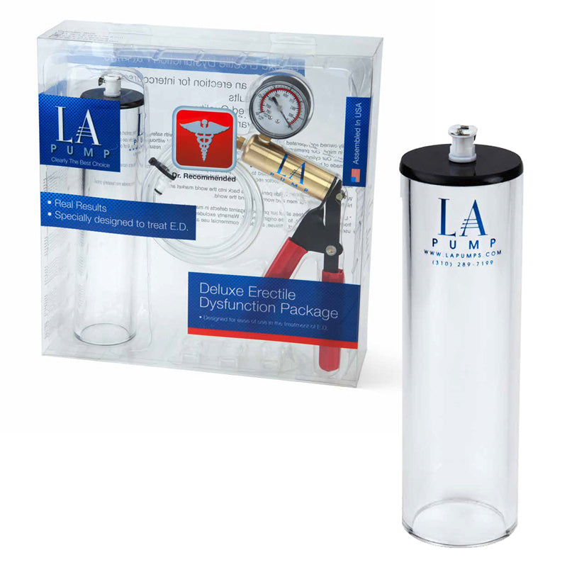 LA Pump Deluxe Erectile Dysfunction Package 2 x 9in, packaged - Red Garter