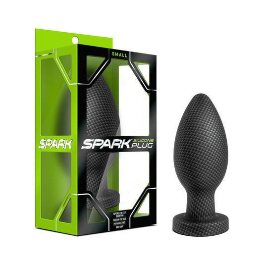 Spark Silicone Anal Plug Small Carbon Fiber - Red Garter