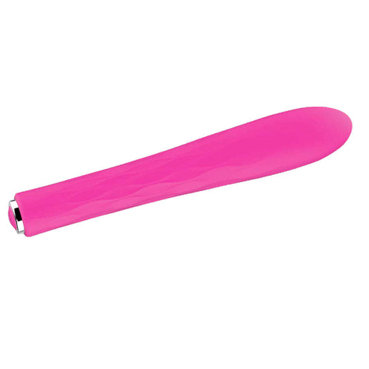 Nalone CiCi Waterproof Aluminum Slimline Vibrator with Silicone Sleeve Pink - Red Garter