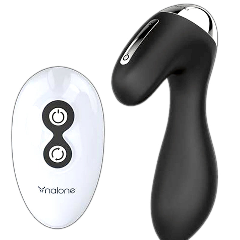 Nalone Prop Rechargeable Remote-Controlled Silicone Vibrating Prostate Massager Black - Red Garter