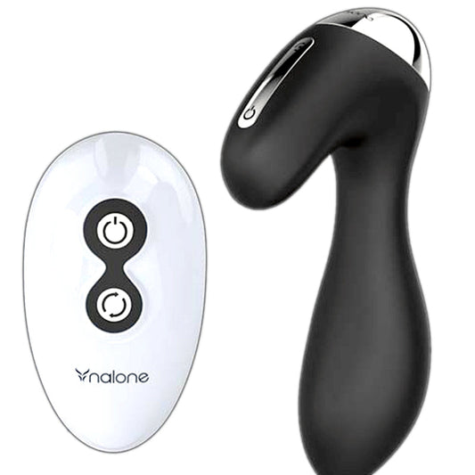 Nalone Prop Rechargeable Remote-Controlled Silicone Vibrating Prostate Massager Black - Red Garter