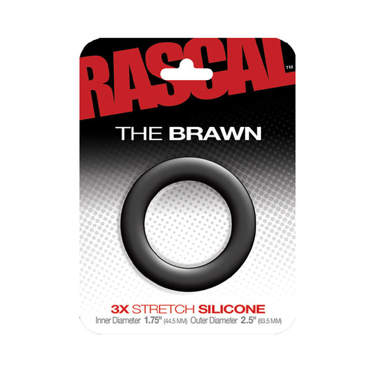 Rascal The Brawn Cockring Black - Red Garter