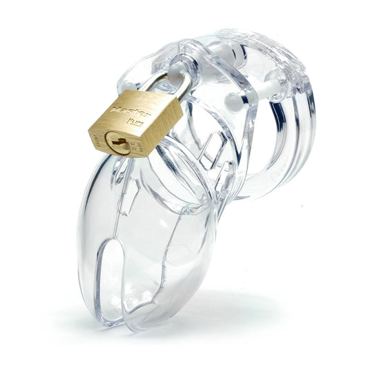 CB-6000S Clear Male Chastity - Red Garter