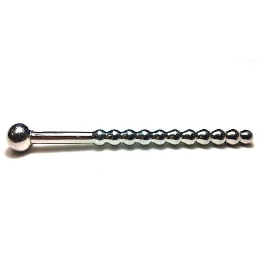 Rouge Beaded Urethral Sound w/Stopper - Red Garter