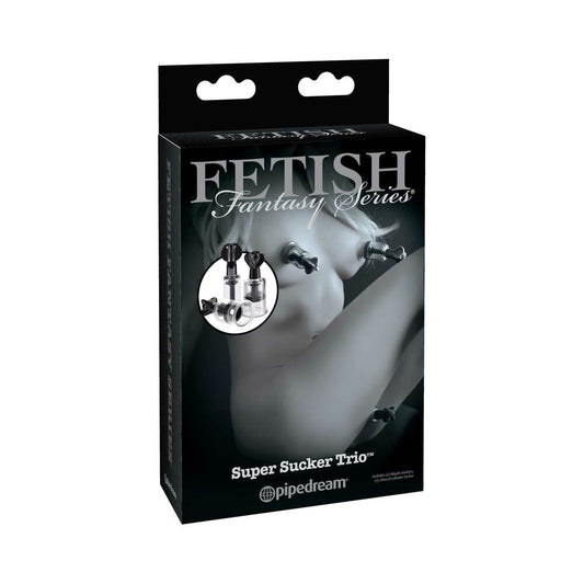 Pipedream Fetish Fantasy Series Limited Edition Super Suckers Trio Clear/Black - Red Garter