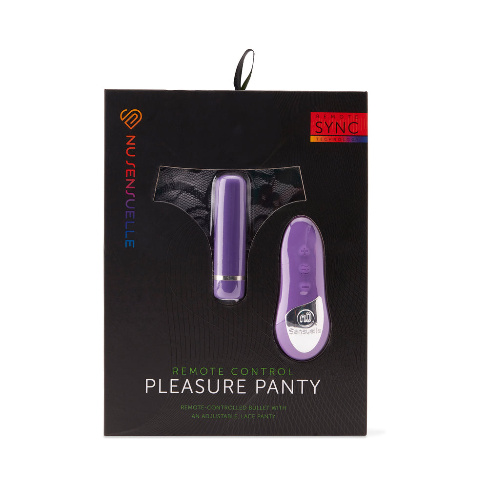 Nu Sensuelle Remote Control Pleasure Panty Purple - Red Garter