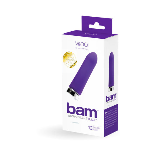 VeDO Bam Rechargeable Bullet - Into You Indigo - Red Garter